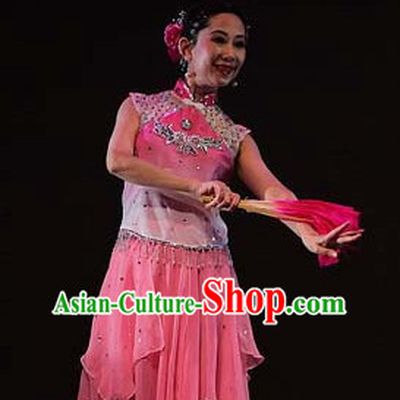 Chinese Traditionial Fan Dance Costume for Women