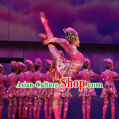 Chinese Stage Performance Dancing Costume and Head Wear for Women