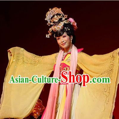 Chinese Ancient Dance Costume and Hair Accessories Full Set
