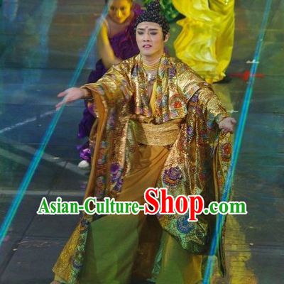 Chinese Ancient Buddha Costume and Wig for Men