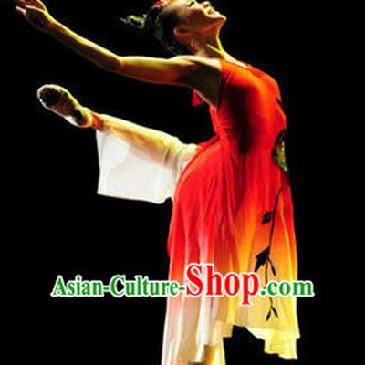 Chinese Red Leaf Dance Costume for Women