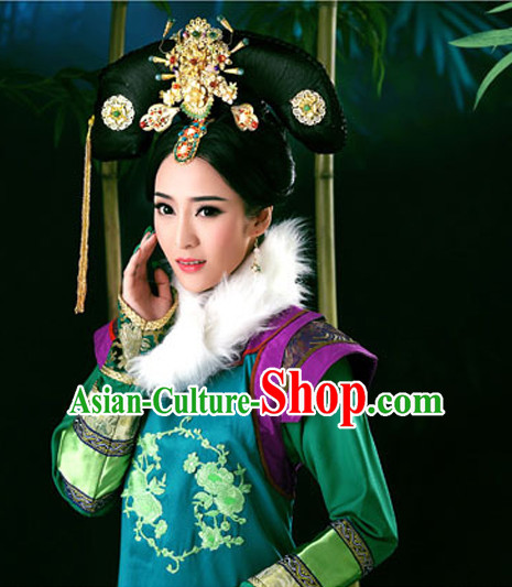 Ancient Chinese Queen Wigs and Hair Accessories Set Ancient Chinese Queen Wigs and Hair Accessories Set
