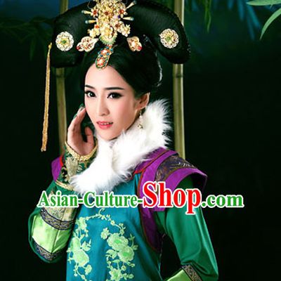 Ancient Chinese Queen Wigs and Hair Accessories Set