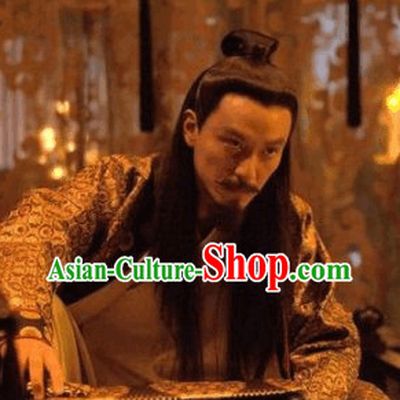 Ancient Chiense Tang Black Long Wigs for Men