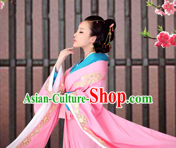 Romantic Pink Hanfu Outfits and Hair Accessories for Women