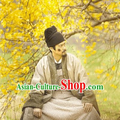 Tang Dynasty Male Outfits and Hat Complete Set for Men