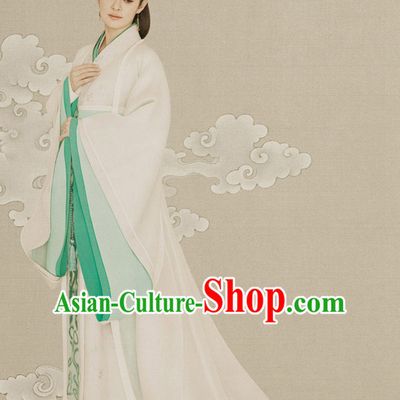 Ancient Chinese Qin Dynasty Costumes and Hair Jewelry Complete Set for Women