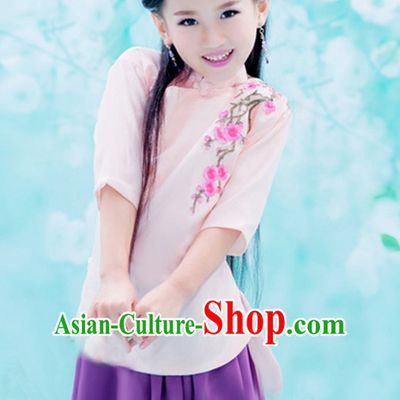 Traditional Chinese Minguo Clothing and Hair Jewelry Complete Set for Girls
