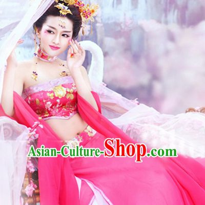 Chinese Classic Sexy Dance Costume and Hair Jewelry Complete Set for Women