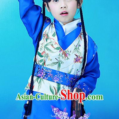 Chinese Classic  Han Dynasty Costume and Hair Jewelry Complete Set for Kids