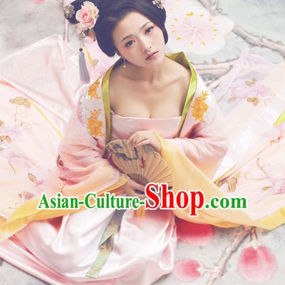 Pink Chinese Classic  Empress Costume and Hair Jewelry Complete Set for Women