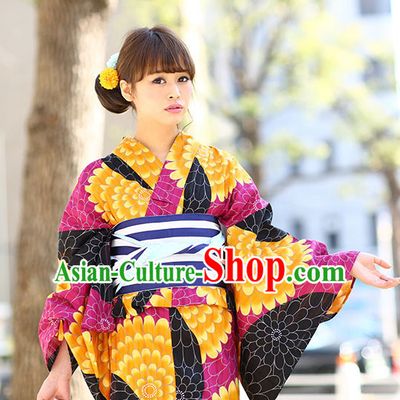 Top Authentic Traditional Japanese Kimonos Kimono Dress Yukata Clothing Robe Garment Complete Set for Women Ladies Girls