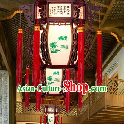 Ancient Chinese Handmade Bamboo Wooden Ceiling Lantern