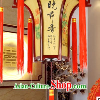 Flower Shape Ancient Chinese Handmade Wooden Ceiling Lantern