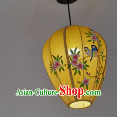 Chinese Classic Handmade and Painted Bird Flower Hanging Lantern