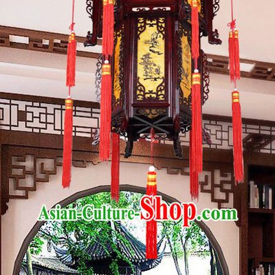 Chinese Traditional Handmade Natural Wood Palace Lantern