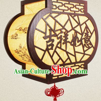 Chinese New Year Ancient Handmade Natural Wood Palace Lantern