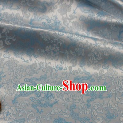Chinese Traditional Silver Brocade Dragon Fabric