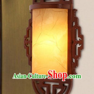 Chinese Ancient Handmade and Carved Natural Wood Wall Lantern