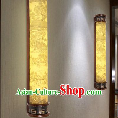 Chinese Ancient Handmade and Carved Natural Wood Wall Lantern