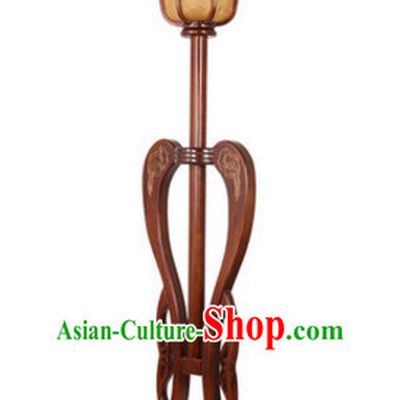 Chinese Ancient Handmade and Carved Natural Wood Floor Palace Lantern