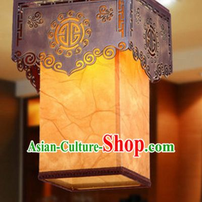 Chinese Ancient Handmade and Carved Natural Wood Hanging Palace Lantern