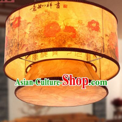 Chinese Ancient Handmade and Carved Natural Wood Hanging Palace Lantern