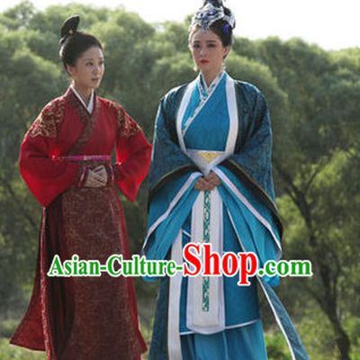 Ancient Chinese Empress Costume and Hair Jewelry Complete Set