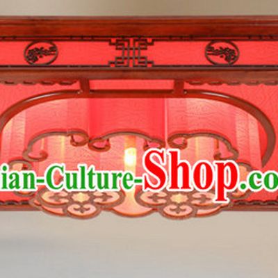 Chinese Ancient Handmade and Carved Natural Wood Ceiling Palace Lantern
