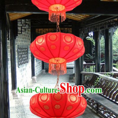 Chinese Classical Handmade and Carved Natural Wood Hanging Palace Lantern