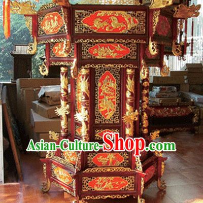2 Meters High Red Golden Dragon Chinese Classical Handmade and Carved Hanging Palace Lantern