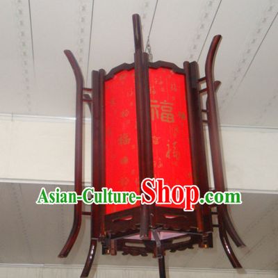 Red Song Dynasty Chinese Classical Handmade and Carved Hanging Palace Lantern
