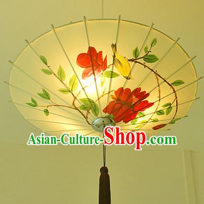 Chinese Classical Handmade Silk Hanging Umbrella Palace Lantern