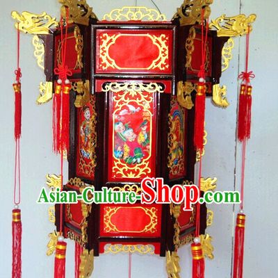 Three Layers Red Gold Chinese Classical Hanging Palace Lantern