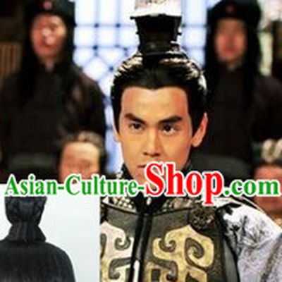 Chinese Ancient Imperial Emperor Male Hairstyle Long Black Wigs