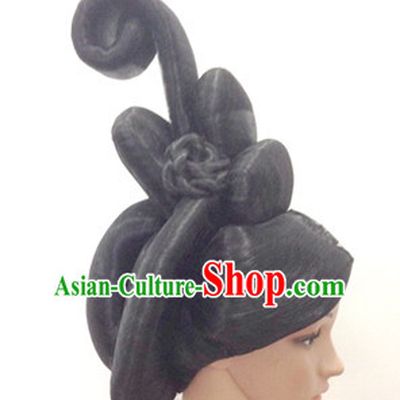 Chinese Ancient Empress Queen Female Hairstyle Long Black Wigs