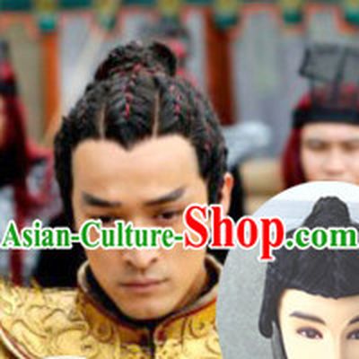 Chinese Ancient Swordsmen Male Hairstyle Long Black Wigs