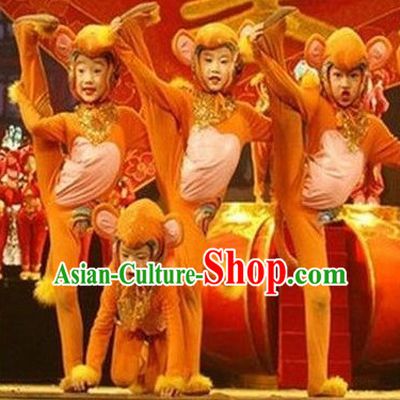 Chinese Lunar Monkey Year Dance Costumes for Kids or Adults