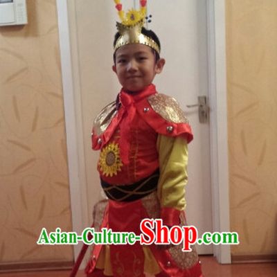 Chinese Lunar Monkey Year Sun Wukong Monkey King Costumes Complete Set for Kids or Adults