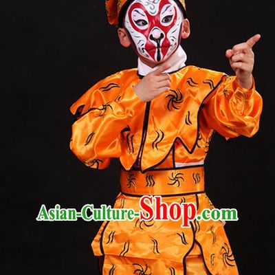 Top Chinese Lunar Monkey Year Sun Wukong Monkey King Stage Performance Opera Costumes Complete Set for Kids or Adults