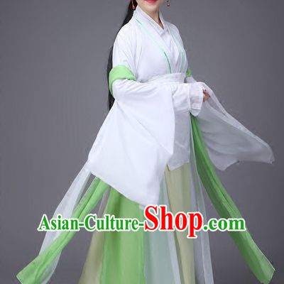 Han Dynasty Chinese Classical Dance Costumes and Headwear Complete Set for Women