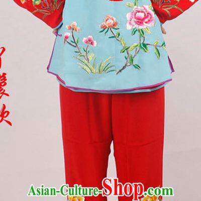 Chinese Traditional Opera Embroidered Flower Lady Costume for Women and Girls