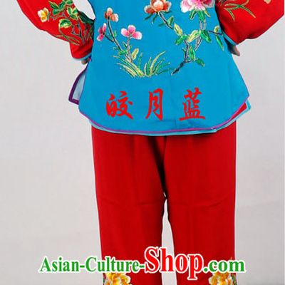 Chinese Traditional Opera Embroidered Flower Lady Costume for Women and Girls