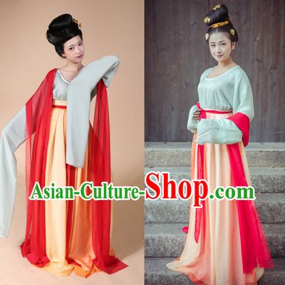 Top Chinese Tang Dynasty Clothing and Hair Jewelry Complete Set for Women