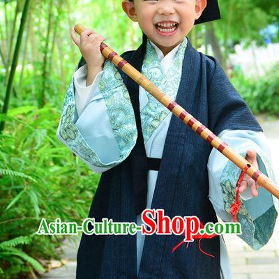 Top Chinese Han Dynasty Clothing and Hat Complete Set for Kids