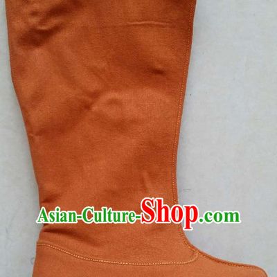 Ancient Chinese Handmade Brown Hanfu Boots Shoes