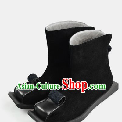Traditional Chinese Style Classic Handmade Black Boots for Men