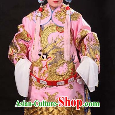 Green Ancient Chinese Embroidered Dragon Opera Clothing and Helmet Complete Set for Men
