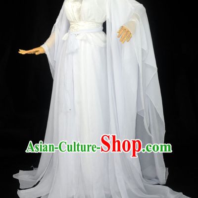 Ancient Chinese White Fairy Costume Complete Set for Women