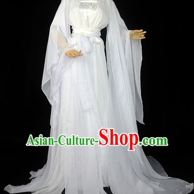 Ancient Chinese White Fairy Costume Complete Set for Women